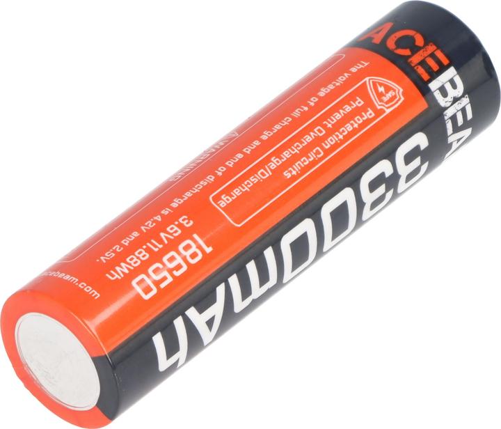 Produktbild AceBeam 18650 Li-Ion Akku 3.100mAh, 25A, mit Schutzschaltung, 69,70mm x 18,40mm (1 Stk., 18650, 3300 mAh)