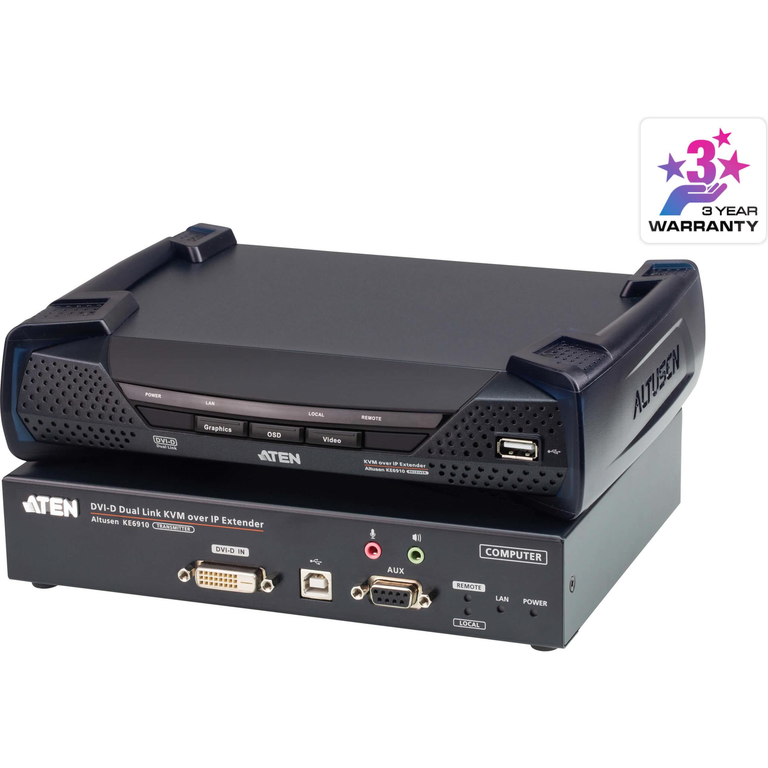 Aten KVM-Extender, DVI, KVM Switch, Schwarz
