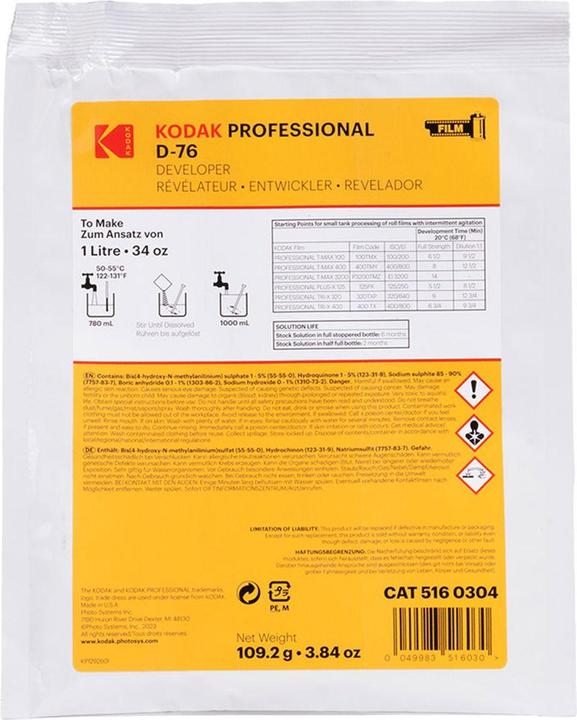 Produktbild Kodak film developer D-76 1L (powder)