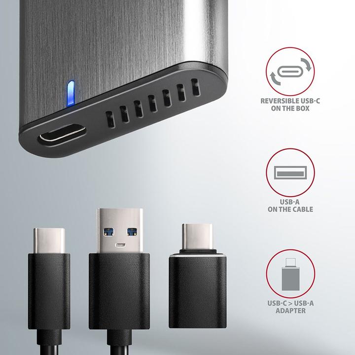 Actual product image Axagon EEM2-SG2 external enclosure for M.2 SSDs USB-C 3.2 Gen 2 (M.2)