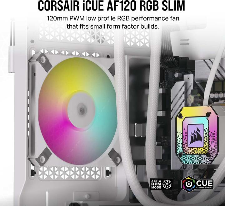 Actual product image Corsair iCUE AF120 RGB Slim wh 120mm CO-9050164-WW (120 mm, 1 x)