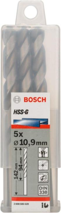 Produktbild Bosch Professional Zubehör PRO Metal HSS-G Spiralbohrer, 10,9 x 94 x 142 mm (10.9 mm)