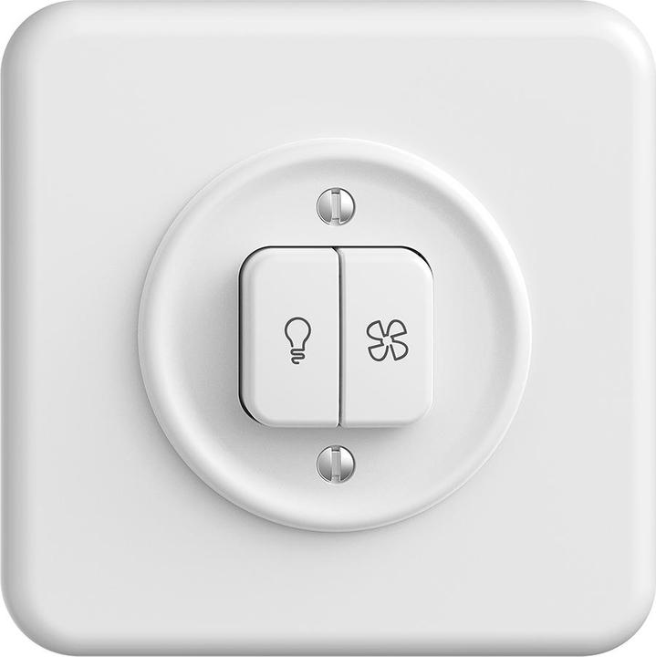 Image du produit Feller STANDARDdue UP Interrupteur à pression pour lumière et ventilateur SCH1/3+3/1p blanc