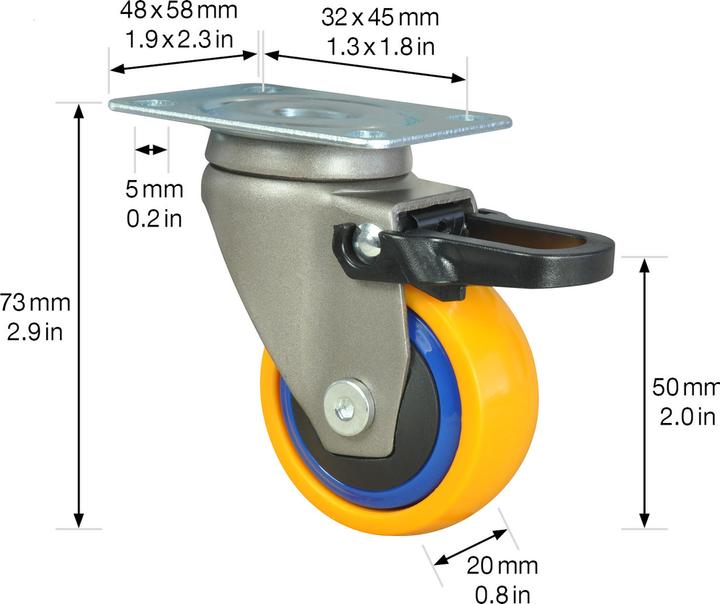 Produktbild Wagner System Lenkrolle 3C soft Bremse 30 kg