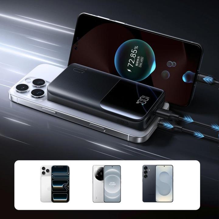 Actual product image Joyroom JR-QP191 Star Series Mini 22.5W Digital Display Fast Charging Power Bank 10000mAh – Black (10000 mAh, 22.50 W, 38.50 Wh)