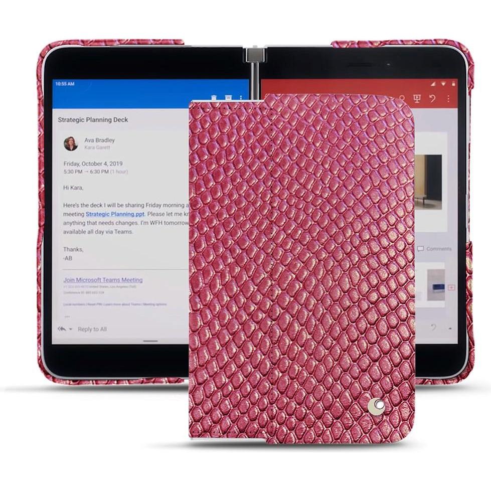 Noreve Lederschutzhülle (Microsoft Surface Duo), Smartphone Hülle, Rosa