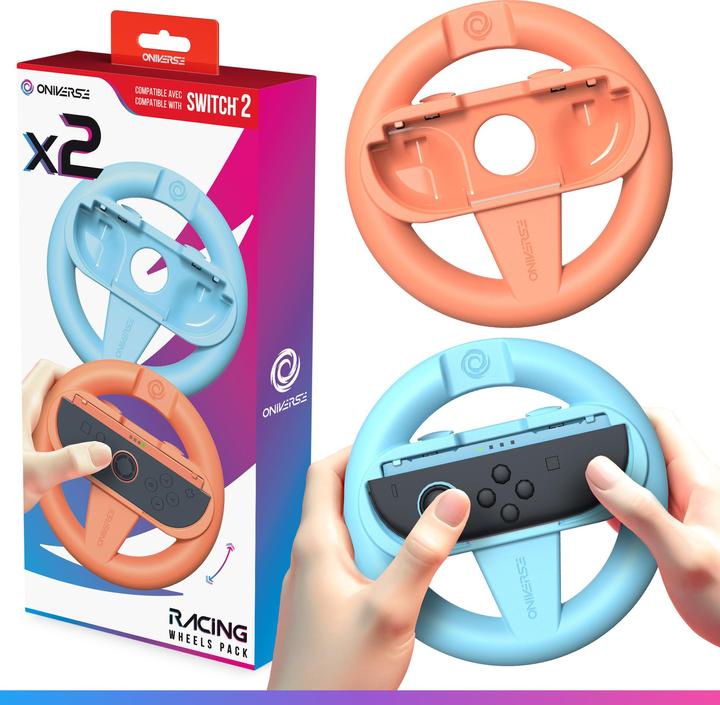 Actual product image Oniverse 2er-Set Racing-Lenkräder für Nintendo Switch™ & Switch 2™ - Gaming-Zubehör (Switch 2, Switch)