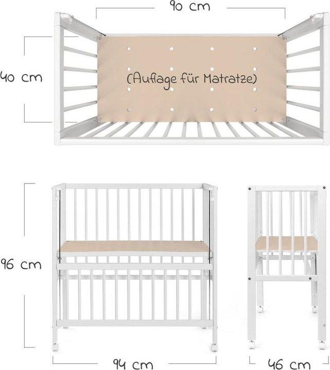 Actual product image Fillikid Side bed 7-piece complete side bed set