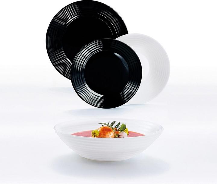 Actual product image Luminarc Tableware 1900 White/black glass 18 pieces (18 pcs.)