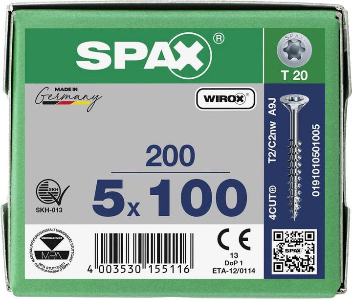Image du produit Spax Vis à panneaux d'aggloméré SK T20 5,0x100 mm (200 Vis par pièce)