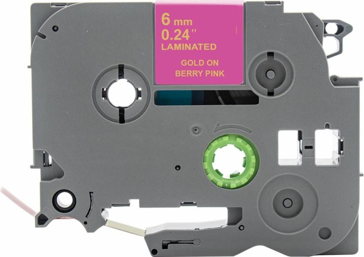 Produktbild Hermex Alternatives Etikettenband zu Brother TZe-MQP14 Beschriftungsband (0.60 cm, Gold, Pink)