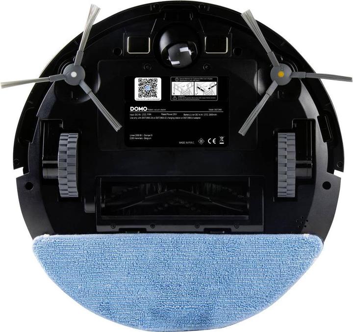 Actual product image Domo DO7298S Robot Vacuum and Mop Black App controlled, remote controlled, with wis (Vacuum mopping robot)