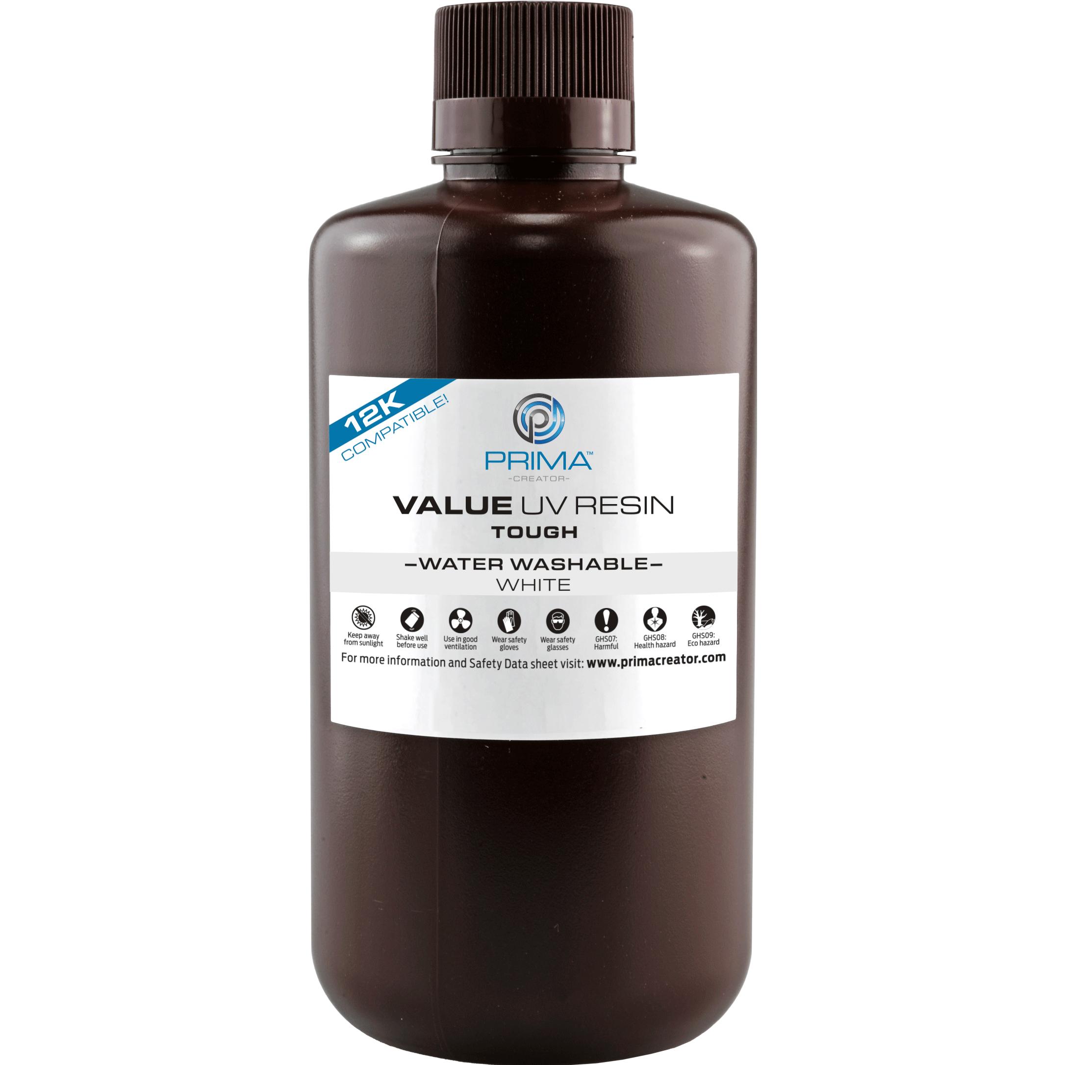 Prima Creator Valore Resina UV resistente (simile all'ABS) e lavabile in acqua (Bianco, 1000 g), Resina, Bianco