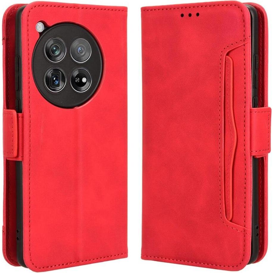 Cover-Discount OnePlus 12 - Etui mit vielen Kartenfächer rot (OnePlus 12), Smartphone Hülle, Rot