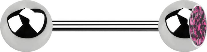 Immagine prodotto Star Piercing Micro bilanciere argento con sfera e cristallo rosa (senza ottone, Acciaio chirurgico 316L)