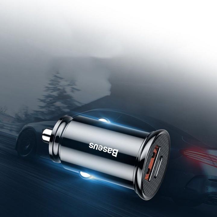 Produktbild Baseus Circular Plastic A+C 30W PPS Car Charger Black