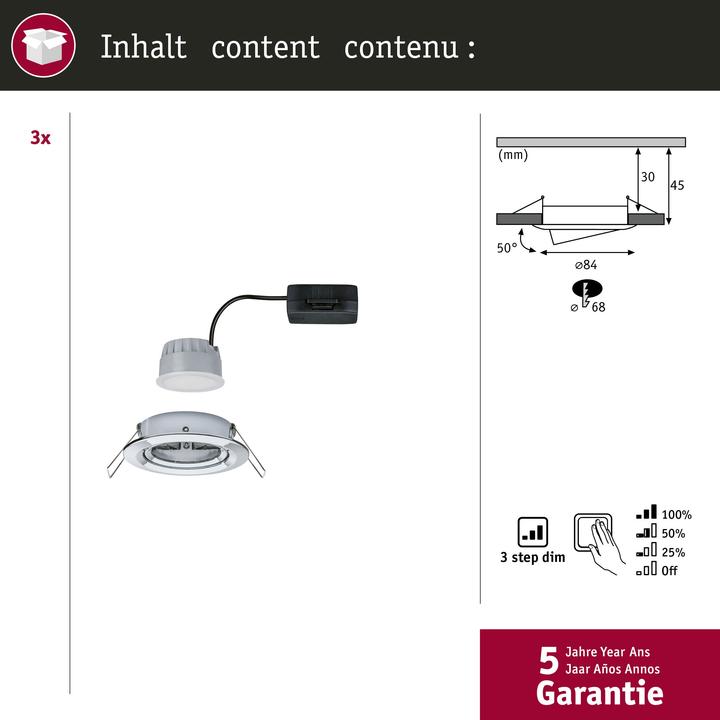 Produktbild Paulmann Einbauleuchte Nova Set (460 lm)