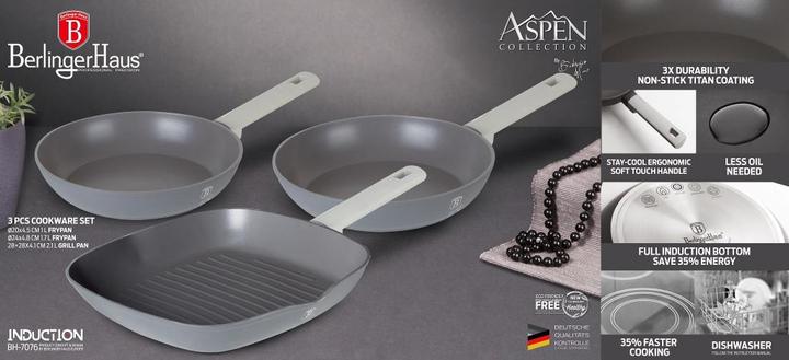 Produktbild BerlingerHaus BH/7076 Aspen Collection Bratpfannen Set 3-tlg. (Pfannenset + Topfset, Aluminium)