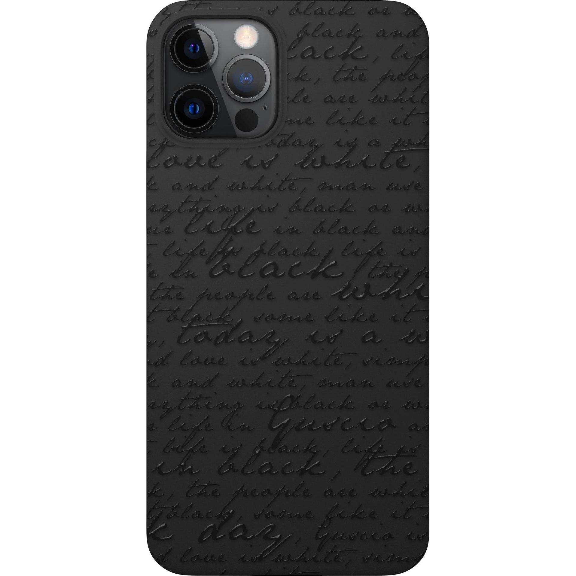 Guscio iPhone 12 / 12 Pro - Skin Feeling Cover Schriften (Apple iPhone 12, Apple iPhone 12 Pro), Smartphone Hülle, Schwa...
