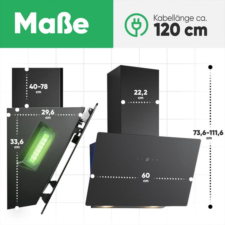 Produktbild Bomann DU 7611 G Kopffreie Vertikal-Haube (Wandhaube)