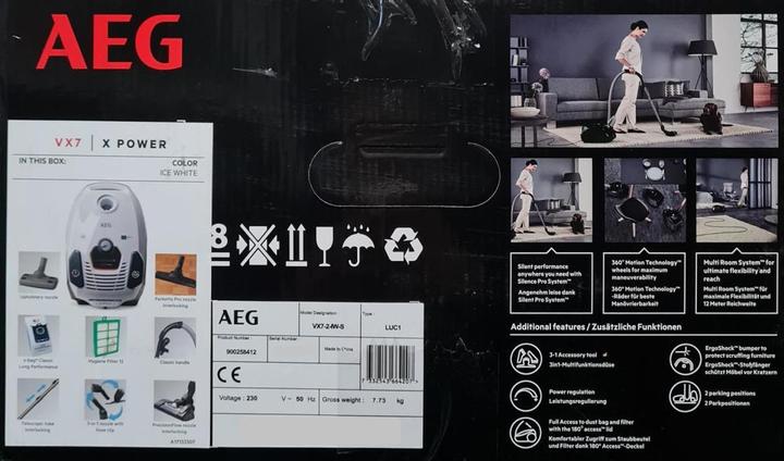 Produktbild AEG VX7-2-IW-S Zylinder-Vakuum Trocken Staubbeutel