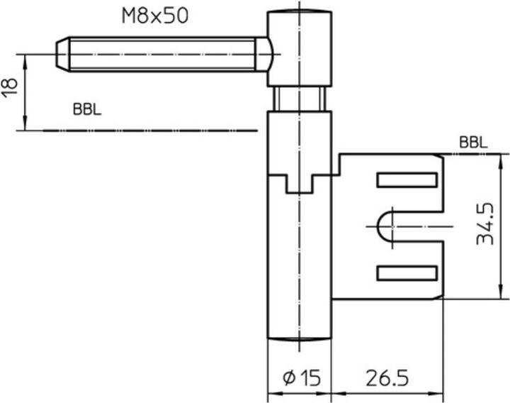 Produktbild Simonswerk Einbohrband steigend V 8550 steigend vernickelt 40 kg DIN links Holztüren