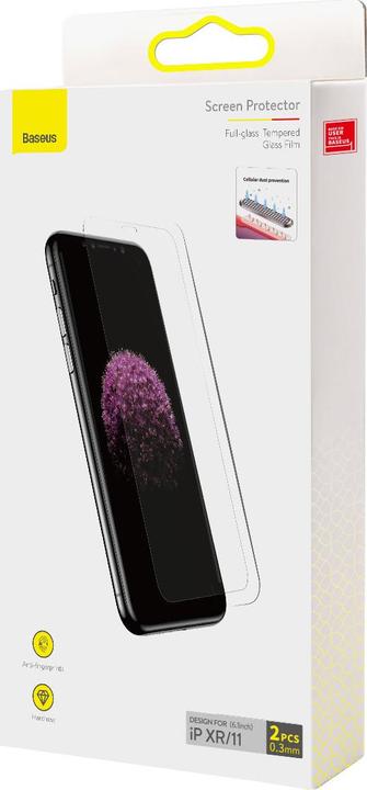 Actual product image Baseus All-glass Porcelain Crystal Dust-proof Film for iP11 (2 pcs., Apple iPhone 11, Apple iPhone XR)