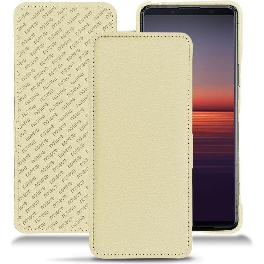 Noreve Lederschutzhülle horizontal (Sony Xperia 5 II), Smartphone Hülle, Beige