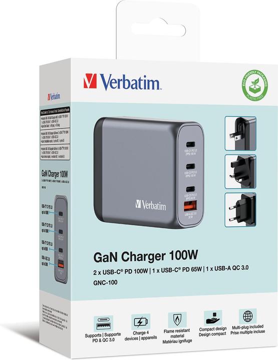 Produktbild Verbatim GNC-100 GaN Charger (100 W)
