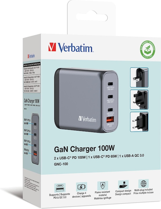 Produktbild Verbatim GNC-100 GaN Charger (100 W)