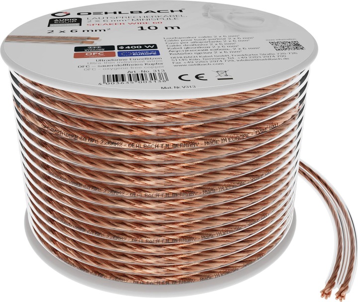 Actual product image Oehlbach Speaker cable 2x6mm² 6m clear (6 m, 6 mm²)