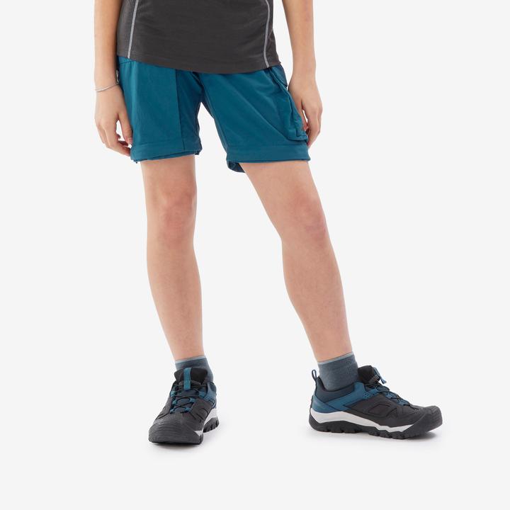 Image du produit Quechua Pantalon modulable de randonnée enfant 7-15 ans, MH500 bleu (134)