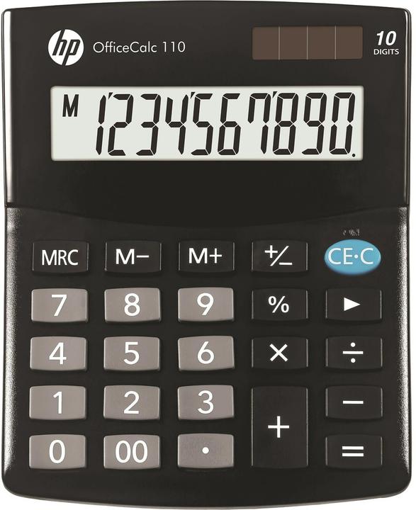 HP OfficeCalc 110 bureaucalculator zwart (Batterijen, Zonnecellen)