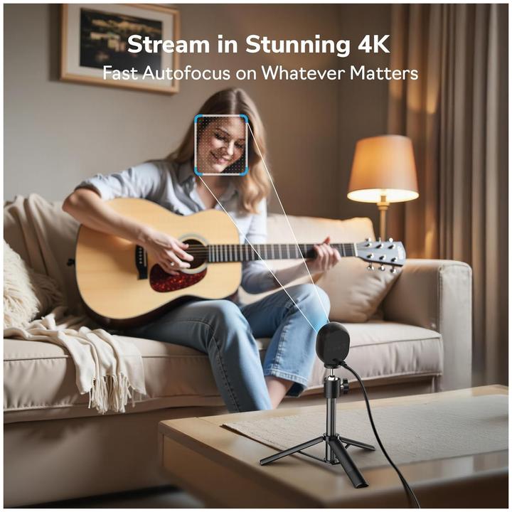 Productafbeelding EMeet Piko Webcam 4K Dual-Camera AI με 3 Μικρόφωνο και 3 Modes Ήχου για Streaming, Εργασία και Δημιο