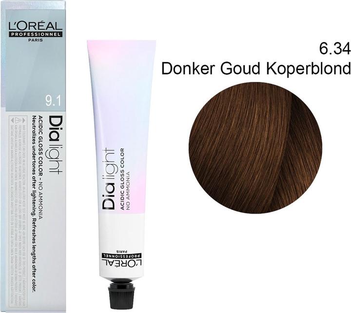 Image du produit L'Oréal Professionnel DIA LIGHT gel-crème acide sans amoniaque #6,34 50 ml (#6,34)