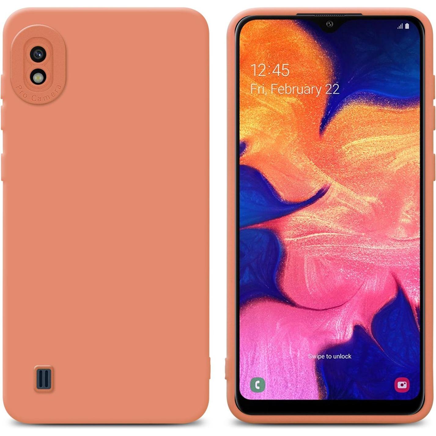 Cadorabo Hülle für Samsung Galaxy A10 im TPU Fluid LM162 Style (Samsung Galaxy A10), Smartphone Hülle, Orange