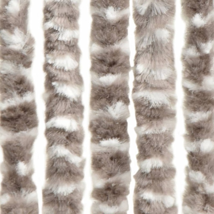 Produktbild VidaXL Fliegenvorhang Insektenschutz Türvorhang Fadenvorhang Taupe Weiss Chenille (56 x 200 cm)