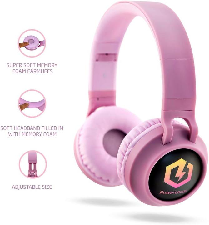 Produktbild PowerLocus Buddy Bluetooth-Kinderkopfhörer pink