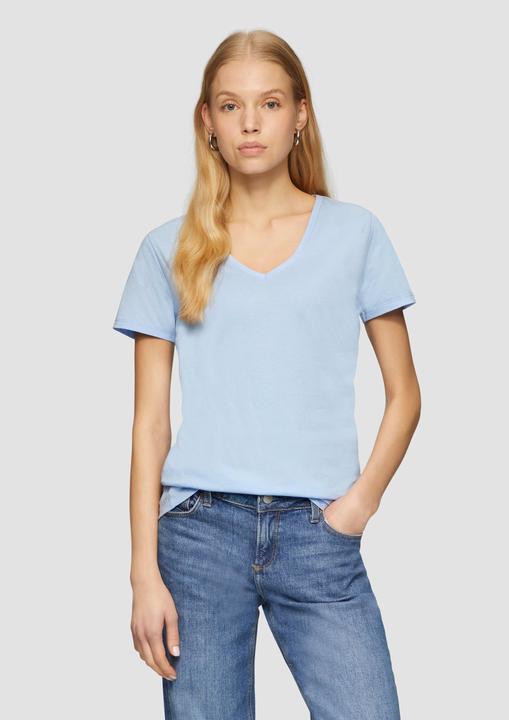 Actual product image S.Oliver T-Shirt Baumwollshirt mit V-Ausschnitt (L)
