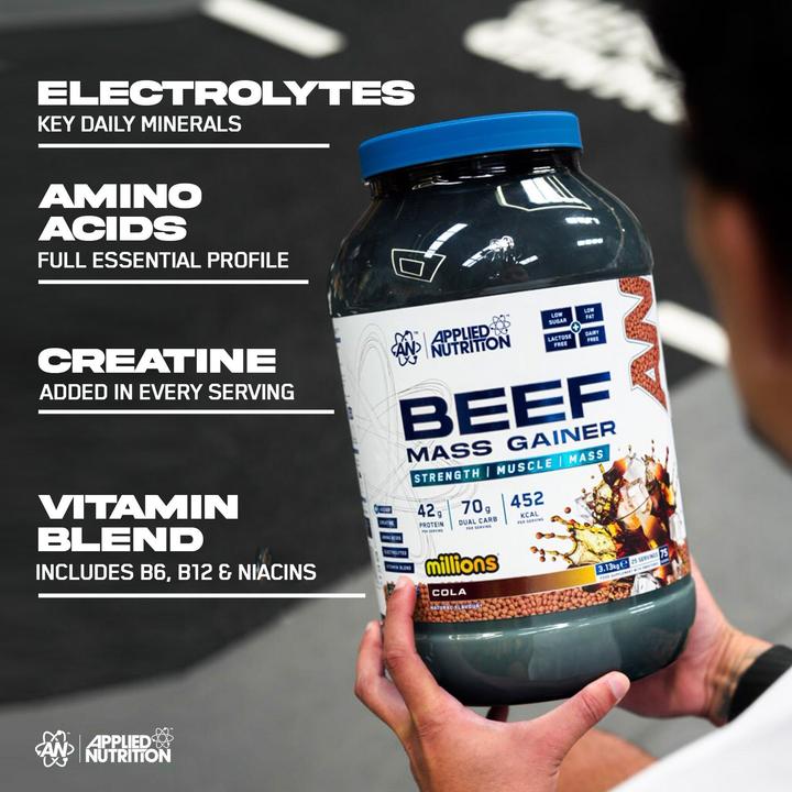 Actual product image Applied Nutririon Applied Nutrition Beef Mass Gainer Protein Powder 42g Beef Protein Isolate (2000 g, Cola)