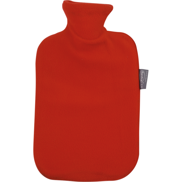 Actual product image Fashy Hot water bottle thermoplastic with fleece cover 2l cranberry (2 l)
