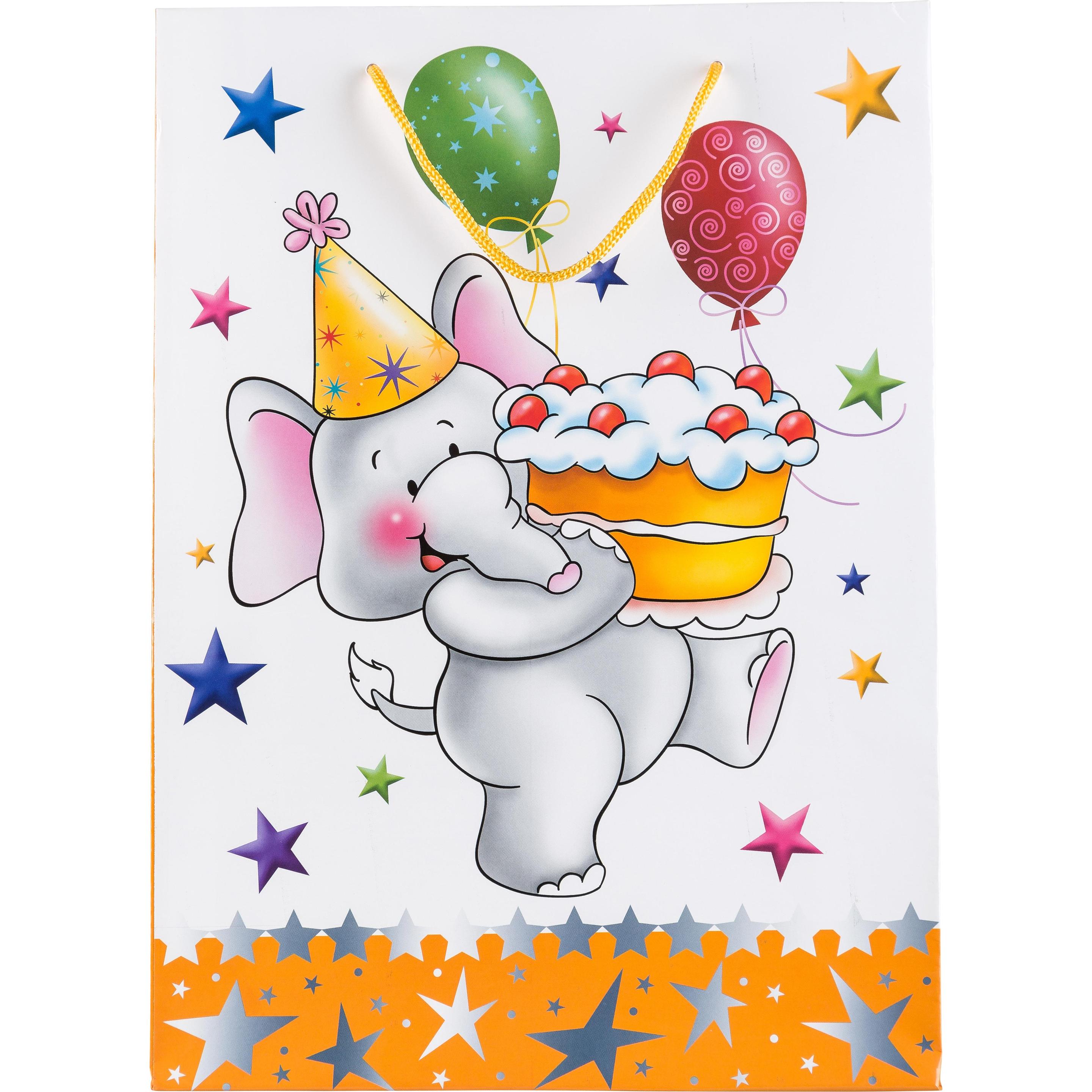 Thumbnail - Idena, Geschenkverpackung, Geschenkt. Elefant XL 41x33x10cm FSC-Rec (Geschenkpapier)