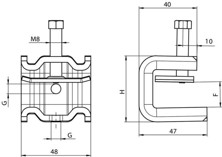 Image du produit OBO Bettermann BETTERMA SSP 6-21 M6 FT Pince à poutrelles modèle lourd 6-21mm, SSP621M6FT (0.04 m)