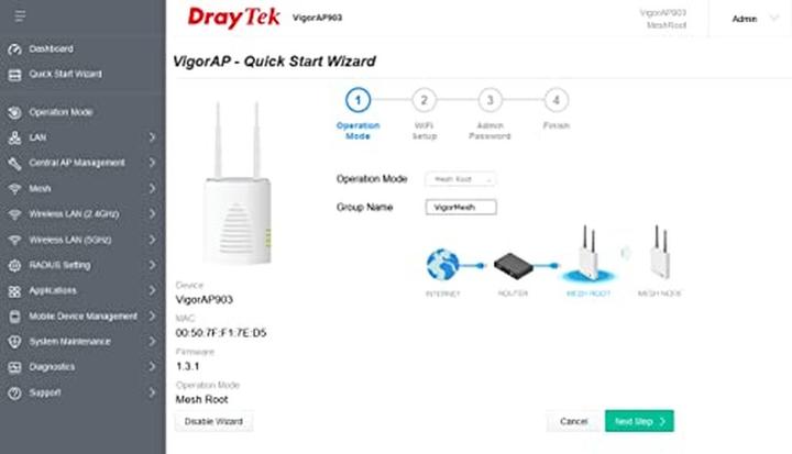 Produktbild Draytek VigorAP 903 (867 Mbit/s)