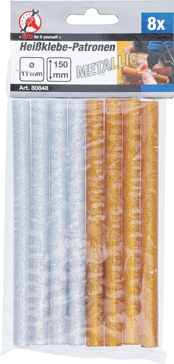 Produktbild BGS Heissklebe-Patronen gold-/silber-metallic Ø 11 mm, 150 mm 8-tlg.