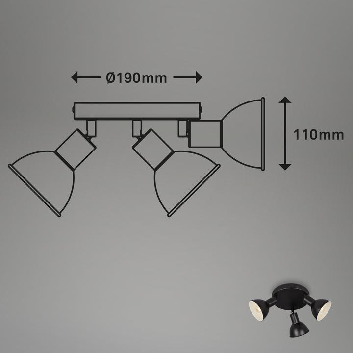 Produktbild Briloner Spotleuchte, schwarz, exkl. 3xE14/max. 25W (E14)