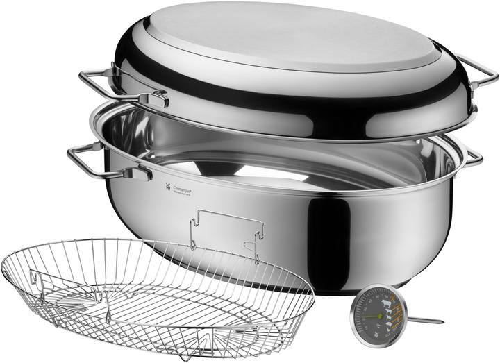 Produktbild WMF Bräter 41x28,5x18cm Deckel Schmortopf 8,5l Einsatz Edelstahl Induktion (Bräter + Schmortopf, 41 x 18 cm)