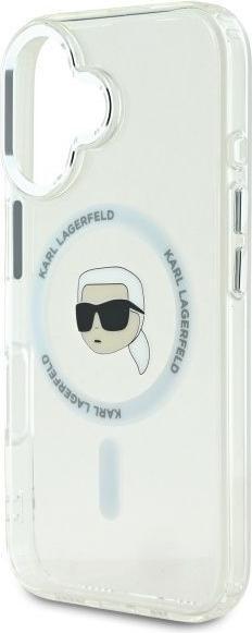 Produktbild Karl Lagerfeld KLHMP16MHLSKIH iPhone 16 Plus 6.7" biały/white hardcase IML Metal Karl Head MagSafe (Apple iPhone 16 Plus)