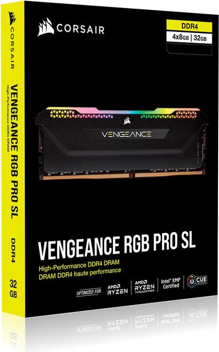Image du produit Corsair Vengeance RGB Pro SL (4 x 8GB, 3600 MHz, RAM DDR4, DIMM)