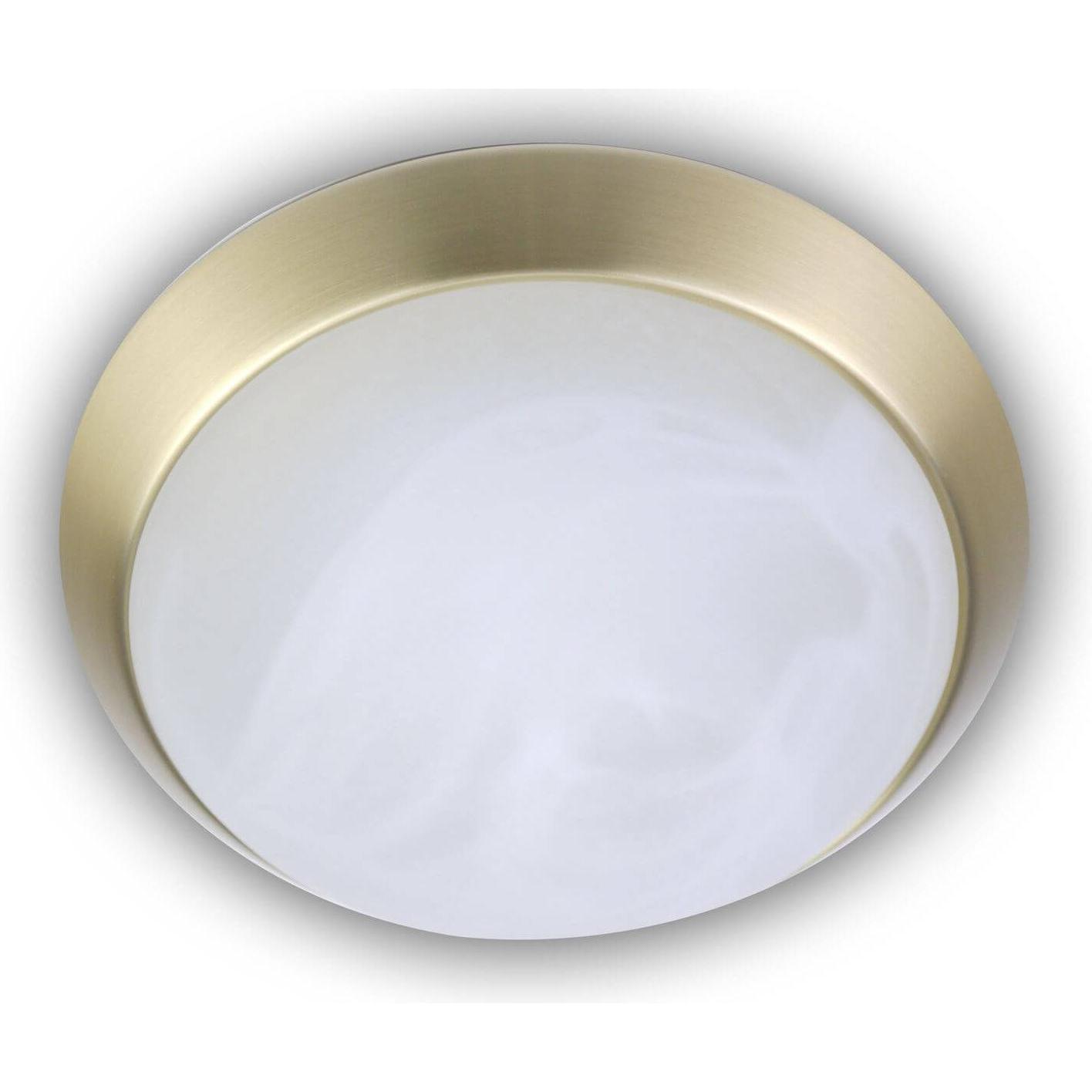 Niermann Stand By, Wandleuchte + Deckenleuchte, Niermann LED 12W Deckenleuchte Alabaster-Glas, Messing matt, 35cm, warmw...